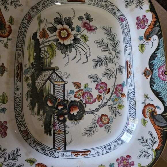 Ridgway Antique Porcelain Meat Platter Dish ANGLESEY pattern с.1830 - Picture 11 of 16